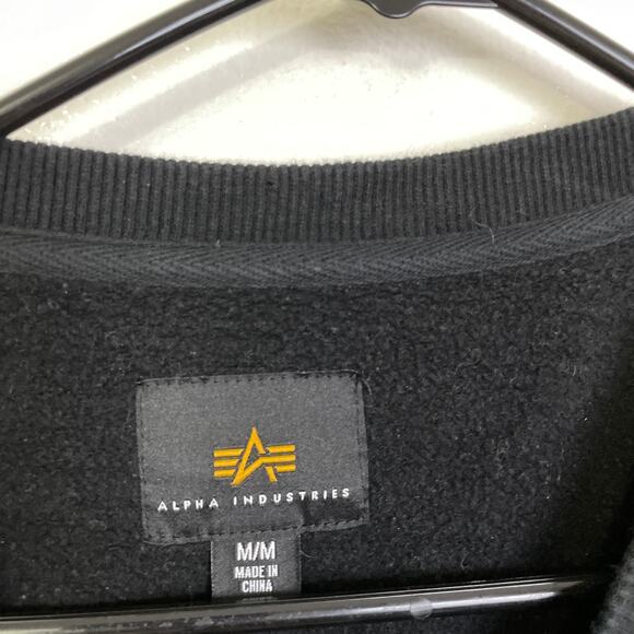 Alpha Industries Sweatshirt Mens XL Black Graphic Moon Landing Pullover Crew * - Picture 10 of 11